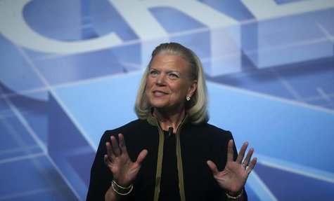IBM Chairwoman and CEO Virginia "Ginni" Rometty delivers a keynote speech at the Mobile World Congress in Barcelona February 26, 2014. REUTE IBM Chairwoman and CEO Virginia "Ginni" Rometty delivers a keynote speech at the Mobile World Congress in Barcelona February 26, 2014. REUTE
