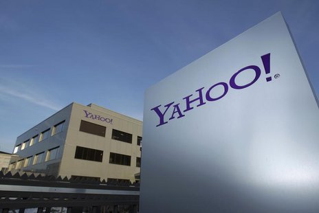A Yahoo logo is pictured in front of a building in Rolle, 30 km (19 miles) east of Geneva, in this file picture taken December 12, 2012. REU A Yahoo logo is pictured in front of a building in Rolle, 30 km (19 miles) east of Geneva, in this file picture taken December 12, 2012. REU