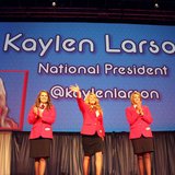 Larson (center) served as the national president for Family, Career and Community Leaders of America from 2011 to 2012. Larson (center) served as the national president for Family, Career and Community Leaders of America from 2011 to 2012.