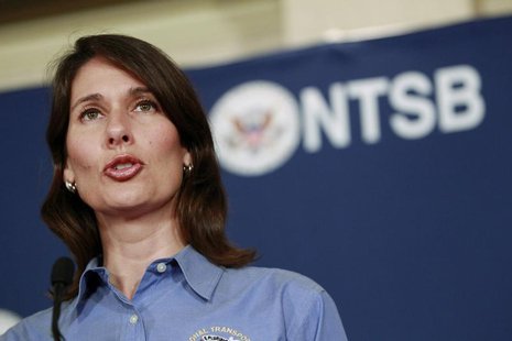 National Transportation Safety Board (NTSB) Chairwoman Deborah Hersman speaks during a news conference in south San Francisco, California, J National Transportation Safety Board (NTSB) Chairwoman Deborah Hersman speaks during a news conference in south San Francisco, California, J