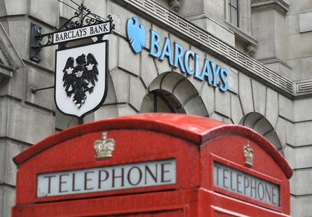 Logos are seen outside a branch of Barclays bank in London July 30, 2013. REUTERS/Toby Melville Logos are seen outside a branch of Barclays bank in London July 30, 2013. REUTERS/Toby Melville