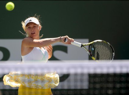 Mar 9, 2014; Indian Wells, CA, USA; Caroline Wozniacki (DEN) during her march Yaroslava Shvedova (KAZ) against in the BNP Paribas Open at th Mar 9, 2014; Indian Wells, CA, USA; Caroline Wozniacki (DEN) during her march Yaroslava Shvedova (KAZ) against in the BNP Paribas Open at th