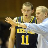 Big Ten Player of the Year Nik Stauskas of Michigan and Coach John Beilein Big Ten Player of the Year Nik Stauskas of Michigan and Coach John Beilein