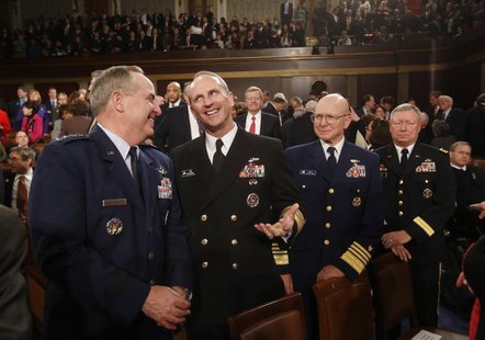 Members of the joint chiefs of staff, Air Force Chief of Staff, General Mark Welsh (L); Chief of Naval Operations, Admiral Jonathan W. Green Members of the joint chiefs of staff, Air Force Chief of Staff, General Mark Welsh (L); Chief of Naval Operations, Admiral Jonathan W. Green