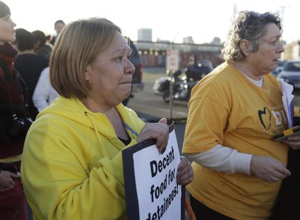 Rocio Zamora (L) of Santa Ana, California, who says her son Alan Zamora, 27, of Bellevue, Washington has lived in the US since he was 3-year Rocio Zamora (L) of Santa Ana, California, who says her son Alan Zamora, 27, of Bellevue, Washington has lived in the US since he was 3-year