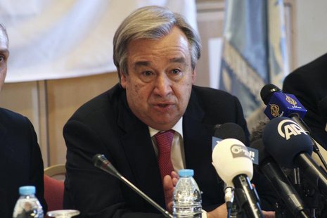 U.N. High Commissioner for Refugees (UNHCR) Antonio Guterres speaks during a news conference in Amman November 28, 2013. REUTERS/Majed Jaber U.N. High Commissioner for Refugees (UNHCR) Antonio Guterres speaks during a news conference in Amman November 28, 2013. REUTERS/Majed Jaber