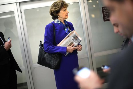 U.S. Senator Dianne Feinstein (D-CA) waits for a subway car with aides as she returns to her office after a floor speech aimed at the CIA's U.S. Senator Dianne Feinstein (D-CA) waits for a subway car with aides as she returns to her office after a floor speech aimed at the CIA's
