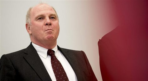 Bayern Munich President Uli Hoeness arrives for the verdict in his trial for tax evasion at the regional court in Munich March 13, 2014. A G Bayern Munich President Uli Hoeness arrives for the verdict in his trial for tax evasion at the regional court in Munich March 13, 2014. A G