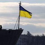 Ukrainian Navy sailors stand guard on top of the Ukrainian navy command ship Slavutych at the Crimean port of Sevastopol March 13, 2014. REU Ukrainian Navy sailors stand guard on top of the Ukrainian navy command ship Slavutych at the Crimean port of Sevastopol March 13, 2014. REU