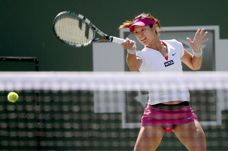 Mar 10, 2014; Indian Wells, CA, USA; Li Na (CHN) during her match against Karolina Pliskova (CZE) during the BNP Paribas Open at the Indian Mar 10, 2014; Indian Wells, CA, USA; Li Na (CHN) during her match against Karolina Pliskova (CZE) during the BNP Paribas Open at the Indian