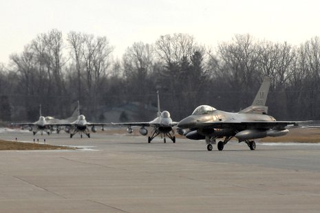 F-16 Fighting Falcons at the Selfridge Air National Guard Base F-16 Fighting Falcons at the Selfridge Air National Guard Base