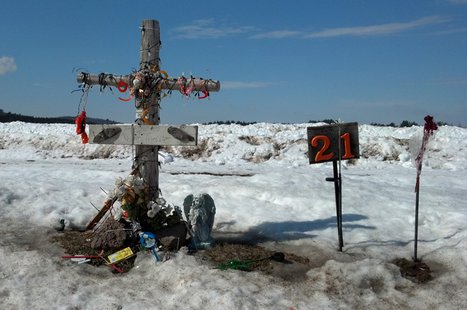A memorial to Dylan Thorne, who was killed in a 2012 crash, is seen along Hwy. E in the Waupaca County town of St. Lawrence, March 14, 2014. (Photo from: FOX 11) A memorial to Dylan Thorne, who was killed in a 2012 crash, is seen along Hwy. E in the Waupaca County town of St. Lawrence, March 14, 2014. (Photo from: FOX 11)