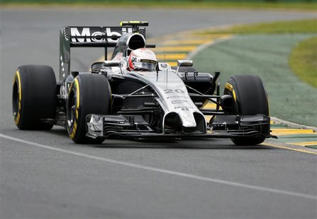 McLaren Formula One driver Kevin Magnussen of Denmark takes a corner during the qualifying session for the Australian F1 Grand Prix at the A McLaren Formula One driver Kevin Magnussen of Denmark takes a corner during the qualifying session for the Australian F1 Grand Prix at the A