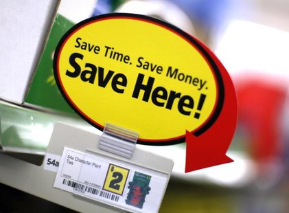 A price sign is displayed at a Dollar General store in Arvada, Colorado June 2, 2009. REUTERS/Rick Wilking A price sign is displayed at a Dollar General store in Arvada, Colorado June 2, 2009. REUTERS/Rick Wilking