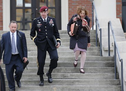 Army Brigadier General Jeffrey Sinclair (C) leaves the courthouse with attorneys Richard Scheff (L) and Ellen Brotman at Fort Bragg in Fayet Army Brigadier General Jeffrey Sinclair (C) leaves the courthouse with attorneys Richard Scheff (L) and Ellen Brotman at Fort Bragg in Fayet