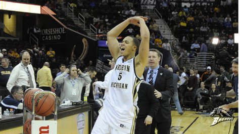 David Brown led the scoring for the Broncos as WMU heads for the Big Dance after winning the MAC Championship .
(G.S. Photo Courtesy of WMU Athletics/wmubroncos.com) David Brown led the scoring for the Broncos as WMU heads for the Big Dance after winning the MAC Championship .
(G.S. Photo Courtesy of WMU Athletics/wmubroncos.com)