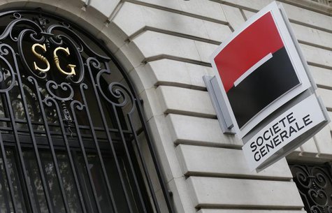 French bank Societe Generale logo is seen on the facade of a building in Paris, November 7, 2013. REUTERS/ Jacky Naegelen French bank Societe Generale logo is seen on the facade of a building in Paris, November 7, 2013. REUTERS/ Jacky Naegelen