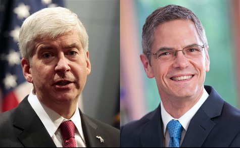 Rick Snyder and Mark Schauer Rick Snyder and Mark Schauer