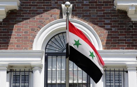 A flag flies at the Syrian Embassy in Washington May 29, 2012. REUTERS/Kevin Lamarque A flag flies at the Syrian Embassy in Washington May 29, 2012. REUTERS/Kevin Lamarque