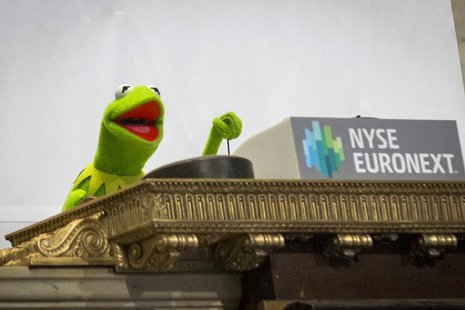 Muppet Kermit the Frog rings the opening bell at the New York Stock Exchange March 17, 2014. REUTERS/Brendan McDermid Muppet Kermit the Frog rings the opening bell at the New York Stock Exchange March 17, 2014. REUTERS/Brendan McDermid