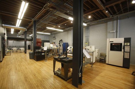 3D printers of all shapes and sizes fill the studios at America Makes, the National Additive Manufacturing Innovation Institute in Youngstow 3D printers of all shapes and sizes fill the studios at America Makes, the National Additive Manufacturing Innovation Institute in Youngstow