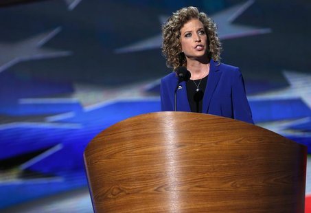 U.S. Rep. Debbie Wasserman Schultz (D-FL) addresses delegates during the final session of the Democratic National Convention in Charlotte, N U.S. Rep. Debbie Wasserman Schultz (D-FL) addresses delegates during the final session of the Democratic National Convention in Charlotte, N
