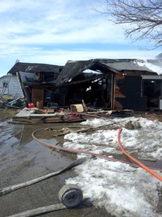 Home at the corner of Bidwell and Marshall Roads, Coldwater destroyed by explosion March 17, 2014 Home at the corner of Bidwell and Marshall Roads, Coldwater destroyed by explosion March 17, 2014