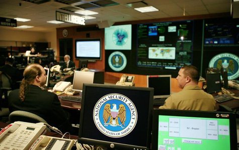 The National Security Agency (NSA) logo is shown on a computer screen inside the Threat Operations Center at the NSA in Fort Meade, Maryland The National Security Agency (NSA) logo is shown on a computer screen inside the Threat Operations Center at the NSA in Fort Meade, Maryland