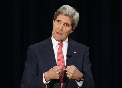 U.S. Secretary of State John Kerry speaks about Ukraine during a town hall at the State Department in Washington March 18, 2014. REUTERS/Yur U.S. Secretary of State John Kerry speaks about Ukraine during a town hall at the State Department in Washington March 18, 2014. REUTERS/Yur