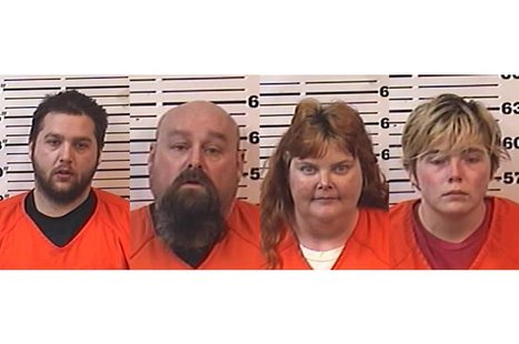 From left to right: Justin Bey, Raymond Jones, April Jones, Samantha McClellan (Photo from: Forest County Jail). From left to right: Justin Bey, Raymond Jones, April Jones, Samantha McClellan (Photo from: Forest County Jail).
