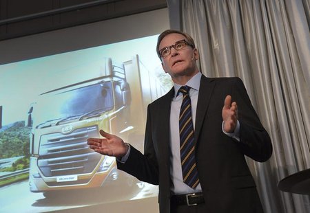 Volvo Chief Executive Olof Persson gestures during a news conference in Stockholm October 25, 2013. Volvo AB truck maker presented the resul Volvo Chief Executive Olof Persson gestures during a news conference in Stockholm October 25, 2013. Volvo AB truck maker presented the resul