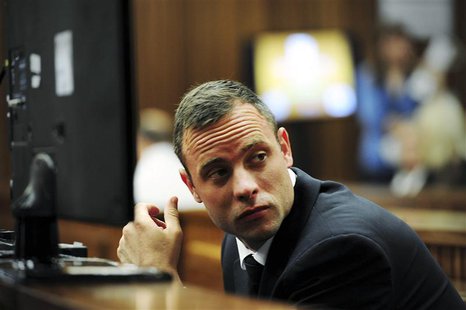 Olympic and Paralympic track star Oscar Pistorius sits in the dock during court proceedings at the North Gauteng High Court in Pretoria Marc Olympic and Paralympic track star Oscar Pistorius sits in the dock during court proceedings at the North Gauteng High Court in Pretoria Marc
