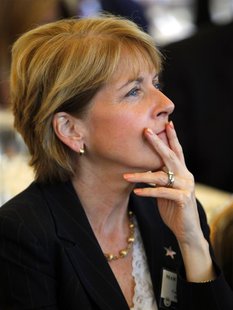 Massachusetts Attorney General Martha Coakley listens to Brian T. Moynihan, CEO of Bank of America speak at the Boston College Chief Executi Massachusetts Attorney General Martha Coakley listens to Brian T. Moynihan, CEO of Bank of America speak at the Boston College Chief Executi