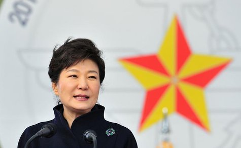 South Korean President Park Geun-hye speaks during a joint commissioning ceremony for 5,860 new officers from the Army, Navy, Air Force and South Korean President Park Geun-hye speaks during a joint commissioning ceremony for 5,860 new officers from the Army, Navy, Air Force and