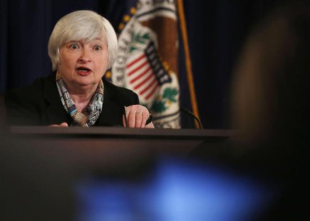 Federal Reserve Chair Janet Yellen addresses a question at a news conference following the March 2014 Federal Open Market Committee meeting, Federal Reserve Chair Janet Yellen addresses a question at a news conference following the March 2014 Federal Open Market Committee meeting,