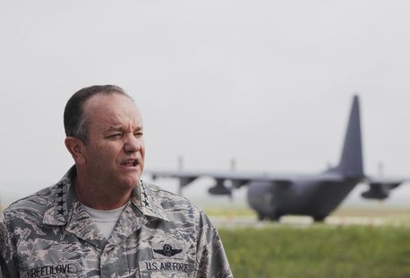 NATO's top military chief, General Philip Breedlove, speaks about the conflict in Syria during a news conference at Pristina Military Airpor NATO's top military chief, General Philip Breedlove, speaks about the conflict in Syria during a news conference at Pristina Military Airpor