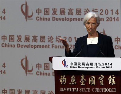 International Monetary Fund (IMF) Managing Director Christine Lagarde makes a speech during the China Development Forum in Beijing March 23, International Monetary Fund (IMF) Managing Director Christine Lagarde makes a speech during the China Development Forum in Beijing March 23,