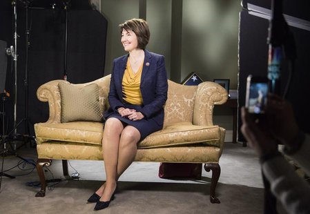 Representative Cathy McMorris Rodgers (R-WA) sits during a rehearsal of the Republican response to U.S. President Barack Obama's State of th Representative Cathy McMorris Rodgers (R-WA) sits during a rehearsal of the Republican response to U.S. President Barack Obama's State of th
