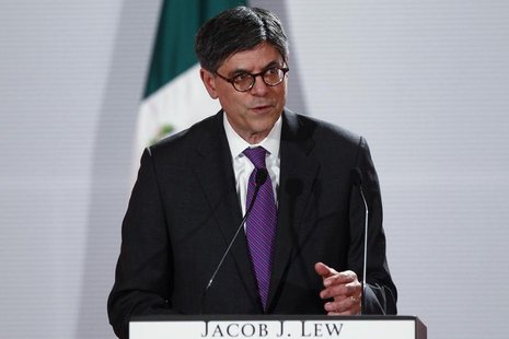 U.S. Treasury Secretary Jack Lew speaks during a news conference with Mexico's Finance Minister Luis Videgaray (not pictured) in Mexico City U.S. Treasury Secretary Jack Lew speaks during a news conference with Mexico's Finance Minister Luis Videgaray (not pictured) in Mexico City