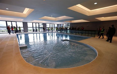 The swimming pool at the Granja Comary training center, where the Brazilian soccer team will be training and staying during the 2014 World C The swimming pool at the Granja Comary training center, where the Brazilian soccer team will be training and staying during the 2014 World C