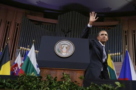 U.S. President Barack Obama waves after delivering a speech at Palais des Beaux-Arts (BOZAR) in Brussels, Belgium March 26, 2014. REUTERS/Ke U.S. President Barack Obama waves after delivering a speech at Palais des Beaux-Arts (BOZAR) in Brussels, Belgium March 26, 2014. REUTERS/Ke