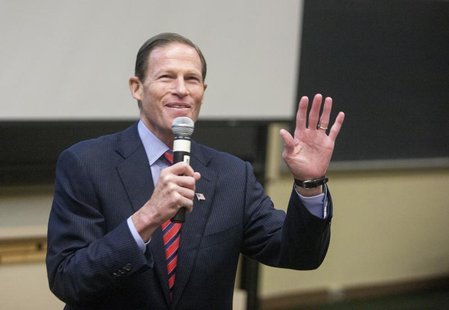 U.S. Senator Richard Blumenthal addresses the Marching On conference on gun violence prevention in Middletown, Connecticut September 28, 201 U.S. Senator Richard Blumenthal addresses the Marching On conference on gun violence prevention in Middletown, Connecticut September 28, 201