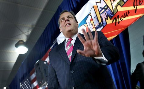 New Jersey Governor Chris Christie arrives to speak to local residents of Belmar, New Jersey, and other shore towns in Monmouth County durin New Jersey Governor Chris Christie arrives to speak to local residents of Belmar, New Jersey, and other shore towns in Monmouth County durin