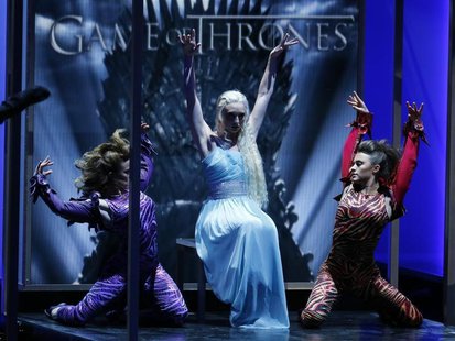 A dance number is performed in tribute to outstanding drama series nominee "Game of Thrones" at the 65th Primetime Emmy Awards in Los Angele A dance number is performed in tribute to outstanding drama series nominee "Game of Thrones" at the 65th Primetime Emmy Awards in Los Angele