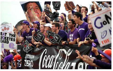 Northwestern University fans cheer the Wildcats in their game against Ohio State University. (Northwestern.edu) Northwestern University fans cheer the Wildcats in their game against Ohio State University. (Northwestern.edu)