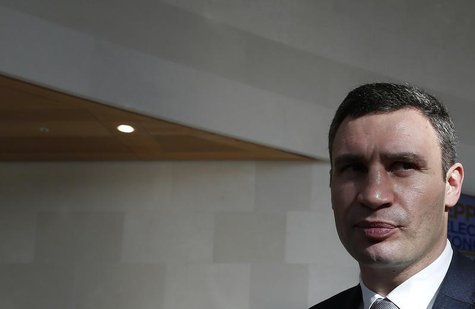 Ukraine's opposition politician Vitaly Klitschko leaves the European People's Party (EPP) Elections Congress in Dublin March 7, 2014. REUTER Ukraine's opposition politician Vitaly Klitschko leaves the European People's Party (EPP) Elections Congress in Dublin March 7, 2014. REUTER