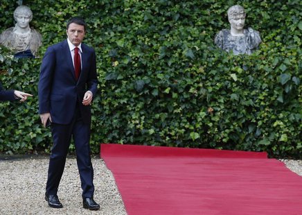 Italian Prime Minister Matteo Renzi arrives to attend a meeting with U.S. President Barack Obama at Villa Madama in Rome March 27, 2014. REU Italian Prime Minister Matteo Renzi arrives to attend a meeting with U.S. President Barack Obama at Villa Madama in Rome March 27, 2014. REU