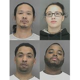 Top Row: Verge Medina and Chelsea Cornette. Bottom Row: Allan Murphy and Marshawn Mackontee. (Photos from: Brown County Jail) Top Row: Verge Medina and Chelsea Cornette. Bottom Row: Allan Murphy and Marshawn Mackontee. (Photos from: Brown County Jail)