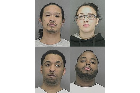 Top Row: Verge Medina and Chelsea Cornette. Bottom Row: Allan Murphy and Marshawn Mackontee. (Photos from: Brown County Jail) Top Row: Verge Medina and Chelsea Cornette. Bottom Row: Allan Murphy and Marshawn Mackontee. (Photos from: Brown County Jail)
