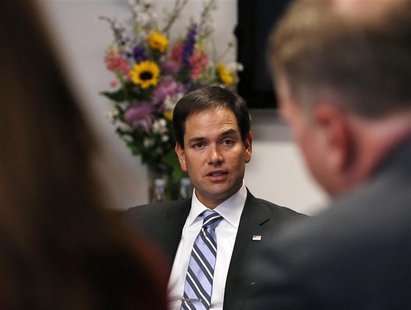U.S. Senator Marco Rubio (R-FL) is interviewed at the Reuters Health Summit 2014 in Washington April 1, 2014. REUTERS/Gary Cameron U.S. Senator Marco Rubio (R-FL) is interviewed at the Reuters Health Summit 2014 in Washington April 1, 2014. REUTERS/Gary Cameron